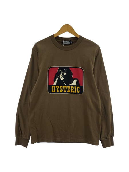 HYSTERIC GLAMOUR L/Sプリントカットソー S 茶