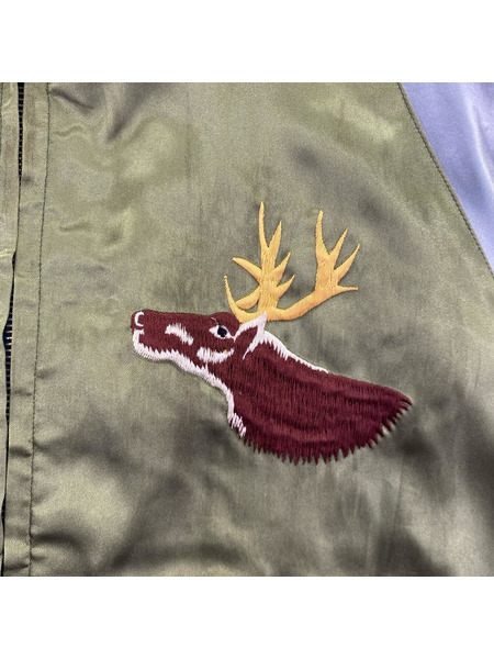 東洋エンタープライズ ジャケット 龍×鹿 スカジャン BLK/GRN M