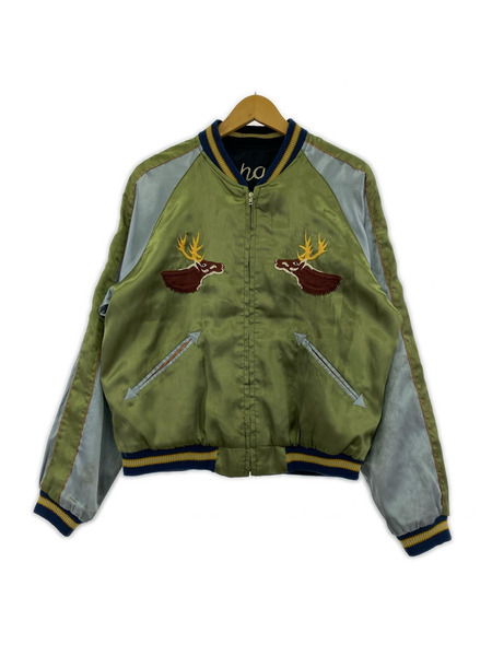 東洋エンタープライズ ジャケット 龍×鹿 スカジャン BLK/GRN M