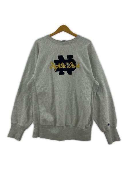 Champion スウェット・トレーナー 90s reverse wave グレー (XL)[値下]