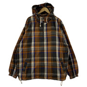 Keboz CHECK HALF ZIP-UP HOODED SHIRT (M)