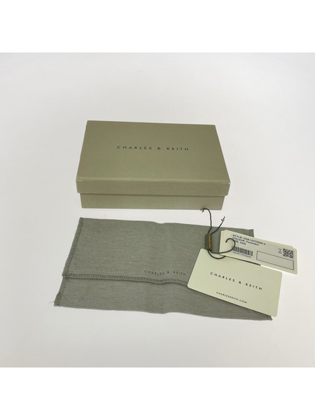 charles&keith コンパクトウォレット メタリック フロントフラップウォレット ピンク