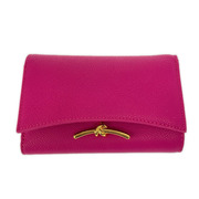 charles&keith コンパクトウォレット メタリック フロントフラップウォレット ピンク