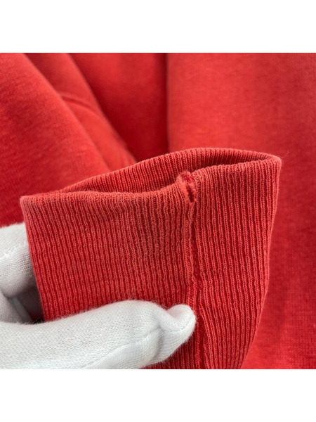 Champion パーカー 70s REVERSE WEAVE 赤単色タグ 3連ラバープリント (M)