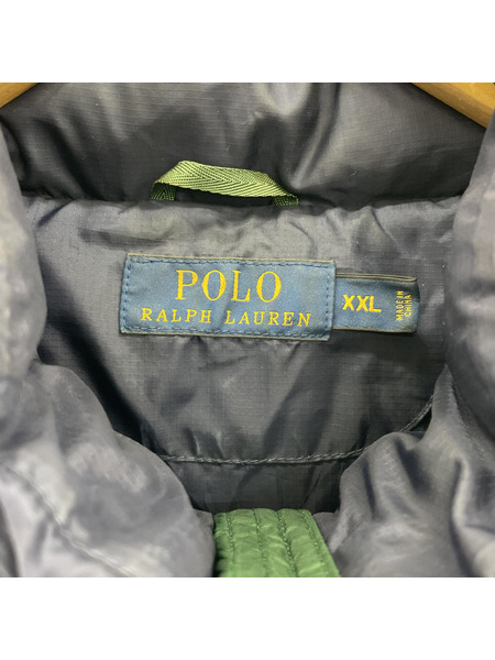 POLO RALPH LAUREN ダウンジャケット XXL グリーン×ネイビー