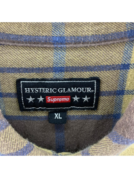 Supreme×HYSTERIC GLAMOUR 21SS Plaid Flannel Shirt XL
