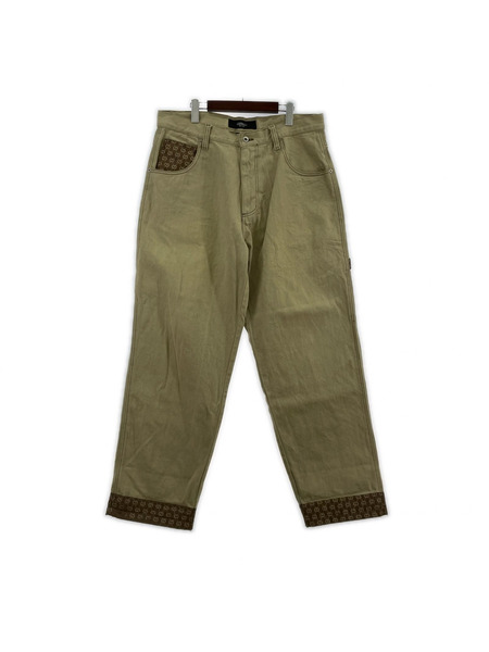 パンツ GODBODY ワイドパンツ GG柄 BEG W36