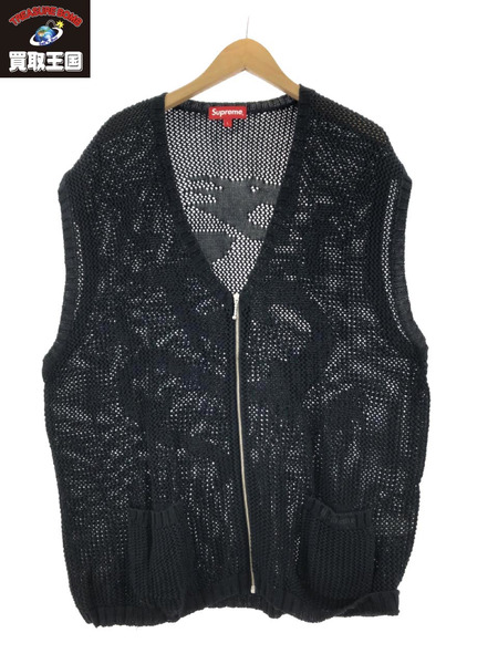 SUPREME L BLK 23SS Dragon Zip Up Sweater Vest[値下]