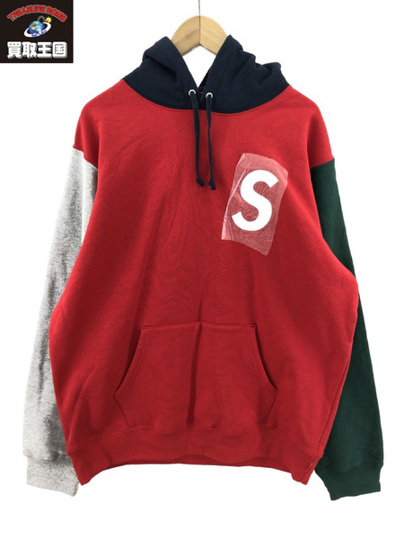 S logo Colorblocked Hooded Sweatshirt