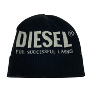 DIESEL ロゴ ニットキャップ 黒