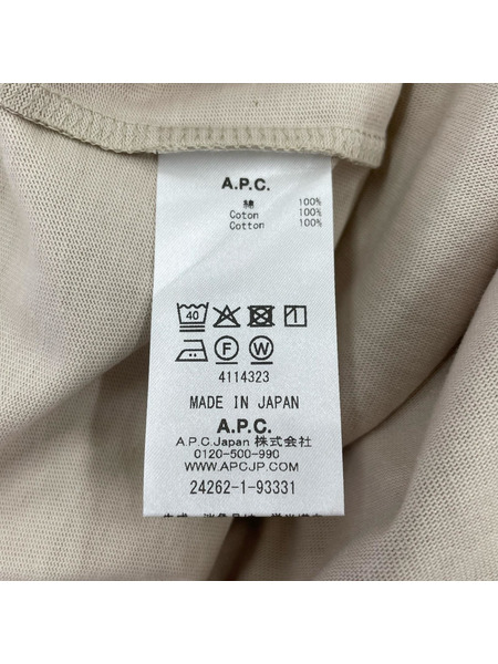 A.P.C. 半袖Tシャツ・カットソー RUE MADAME 胸ロゴ刺繍 S/S Tee アイボリー  L