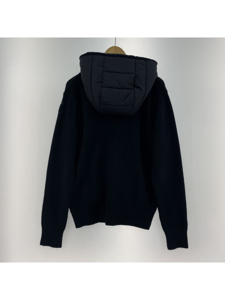 MONCLER CARDIGAN TRICOT 切替ニットパーカー S ネイビー