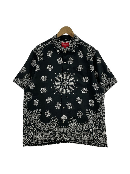 Supreme 21SS Bandana Silk Silk S/S Shirt L BLK