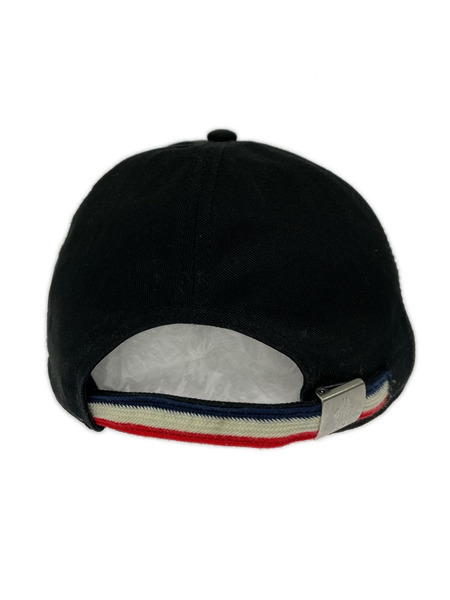 MONCLER キャップ MONCLER BASEBALL レザーアイコンパッチ CAP 黒