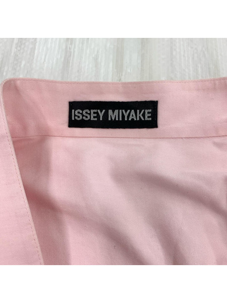 ISSEY MIYAKE スタンドカラー 比翼 オックスシャツ M ピンク