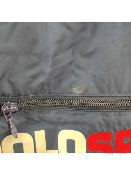 90s POLO SPORT ハーフジップナイロンプルオーバー XL ネイビーホワイト