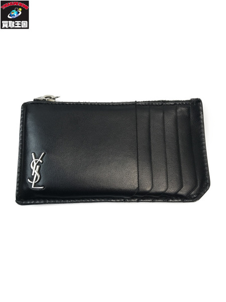 Yves Saint Laurent SAINT LAURENT YSL サンローラン カサンドラ レザー フラグメント カードケース コインケース  黒 ブラック