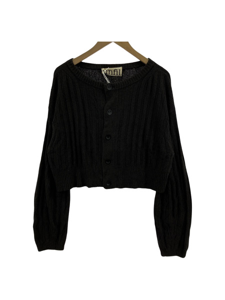 unfil silk＆cotton boucle’ ribbed-knit cardigan 1 ブラウン