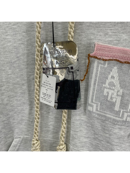 Al ain バック切替デザインフーディ M グレー