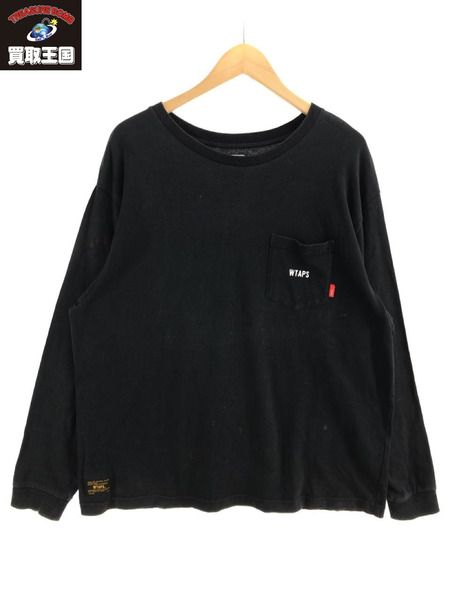 (W)TAPS CROSS BONE LS Tee BLK[値下]