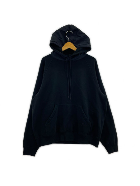unused ナイロンフーディスウェット Sweat hoodie "BLACK"