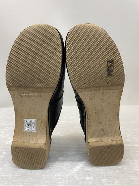 HERMES パンチングレザー サボサンダル 36 黒[値下]