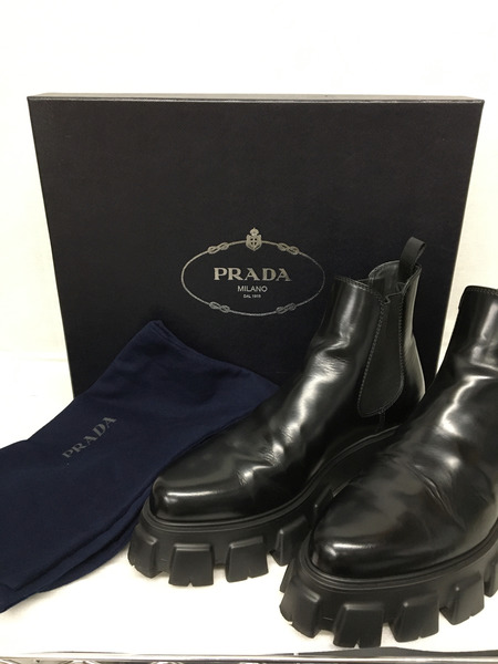 PRADA プラダ モノリスレザーブーツ チェルシー サイドゴア 2TE175 (9)