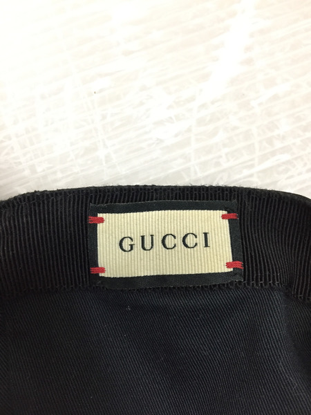 GUCCI GGキャンバス ロゴワッペン ベースボールキャップ ブラック L(59cm) 576253