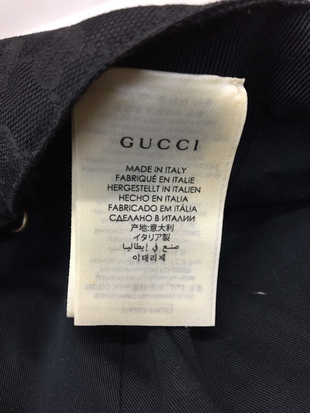 GUCCI GGキャンバス ロゴワッペン ベースボールキャップ ブラック L(59cm) 576253