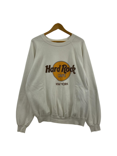 OLD 80S HANES HARD ROCK CAFE スウェット 白 (XL)