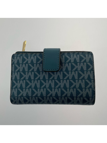 MICHAEL KORS コンパクトウォレット シグネチャー二ツ折財布 ブルー