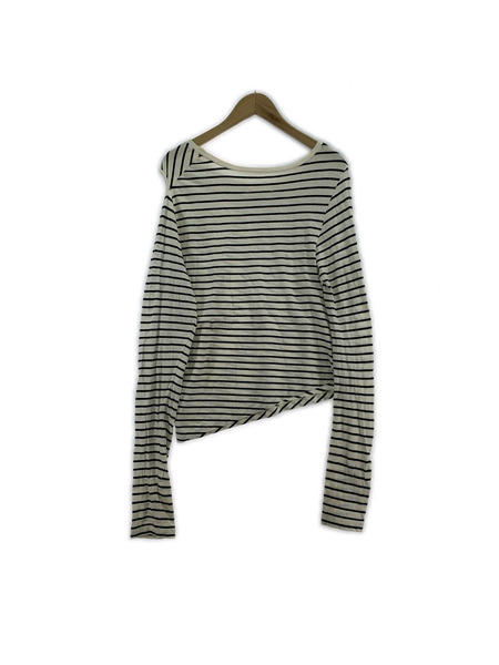 MM6 長袖Tシャツ・カットソー 変形ボーダーL/S Tee