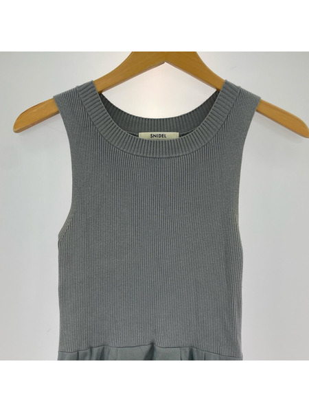 snidel ノースリーブワンピース ニットドッキングシアーワンピ  ONE GRY