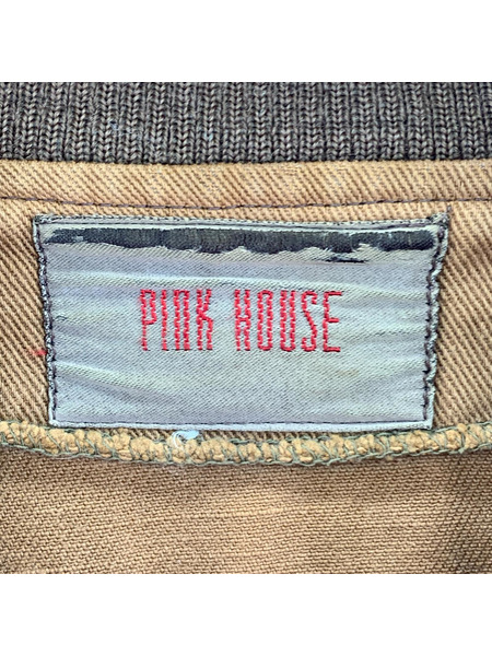 OLD・VINTAGE ジャケット 90s PINK HOUSE スタジャン ブラウン