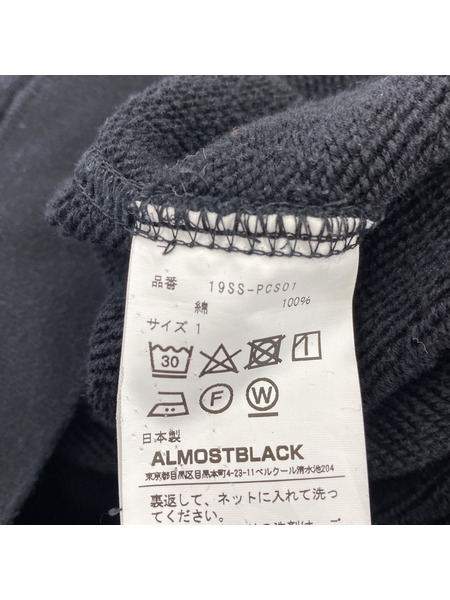 product almostblack 19ss ハーフジップパーカー ブラック 1