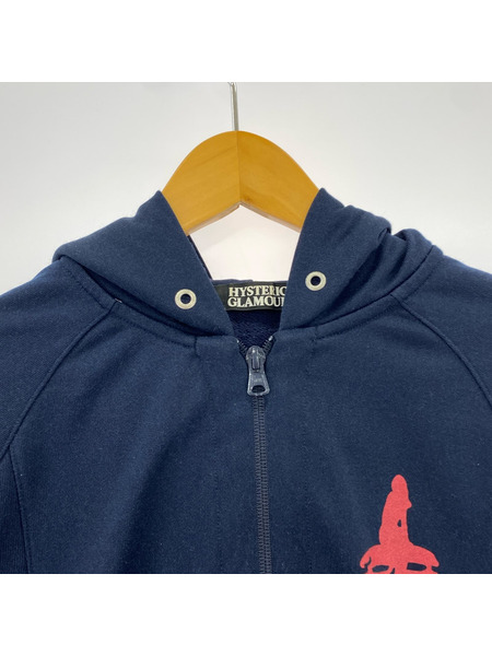 HYSTERIC GLAMOUR ジップパーカー 0293CF09 紺 (S)