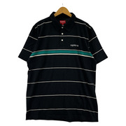 16SS/Supreme/Striped Polo/L/BLK