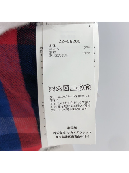 Sacai　Plaid Shirt  シャツ　マルチカラー　チェック　1[値下]