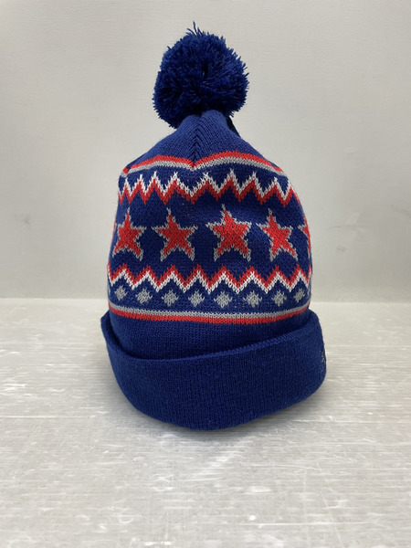 AFB POM POMビーニー ボンボンニット ブルー