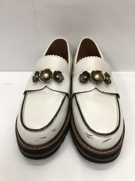 COACH/LENOX LOFER/レノックスローファー/白/23.5cm