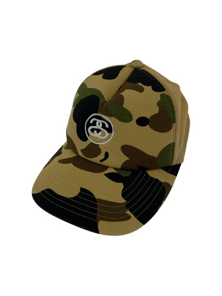 STUSSY×A BATHING APE 30周年 カモメッシュキャップ