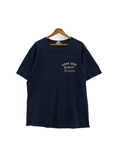 SUN SURF 和柄プリントTシャツ ネイビー