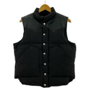 SUGAR CANE ダウンベスト レザー切替 黒