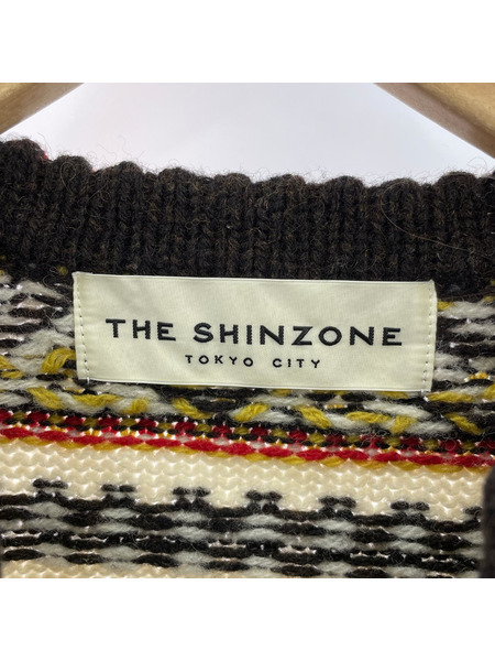 THE SHINZONE FAIR ISLE KNIT CARDIGAN カ ーディガン SIZE F0  24AM
