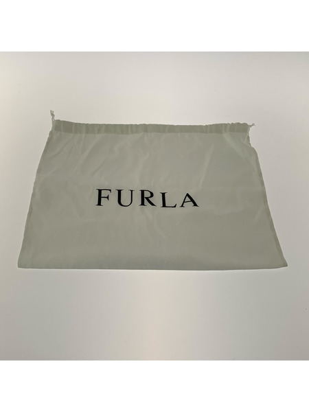 FURLA トートバッグ ドローストリング レザー巾着バッグ 青