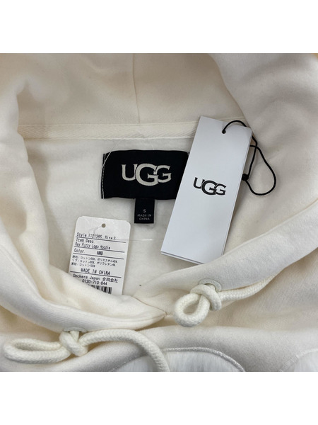 UGG 23-24AW Rey Fuzzy Logo Hoodie 1121385 白 (S)