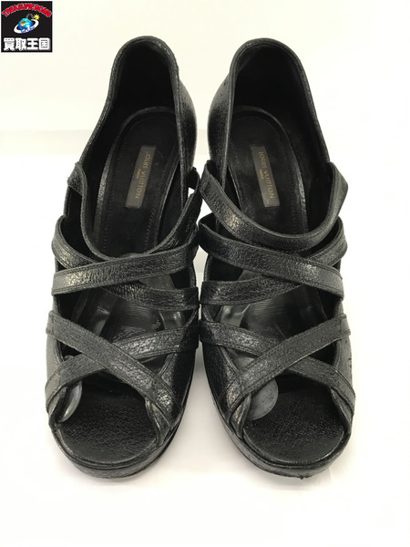 LV  レザーストラップヒール 黒(37)