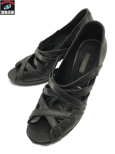 LV  レザーストラップヒール 黒(37)