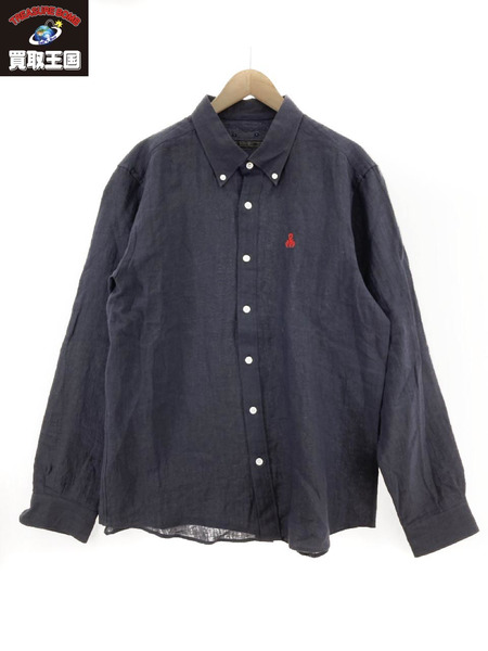 SOPHNET. BASIC LINEN B.D SHIRT 紺（XL)[値下]