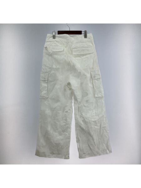 TAAKK TRANSPARENT FLOWER CARGO PANTS カーゴパンツ 2 ホワイト